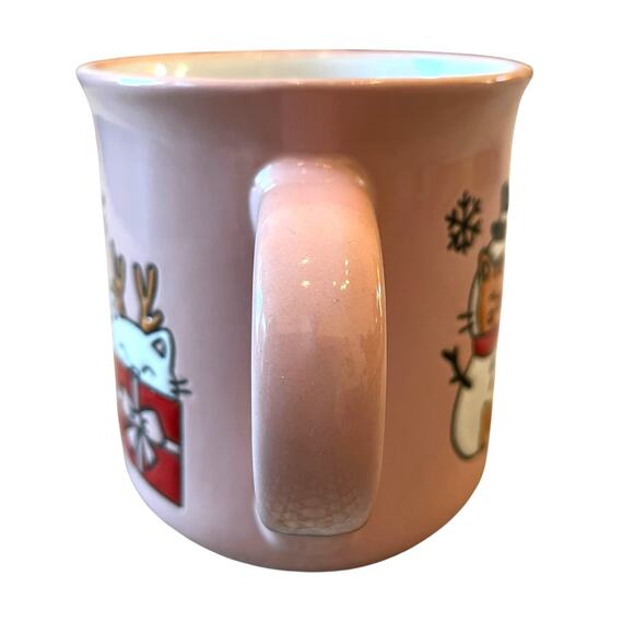 Clementine CATS Christmas Mug 16oz Pink Ceramic Holiday NEW - Picture 10 of 10